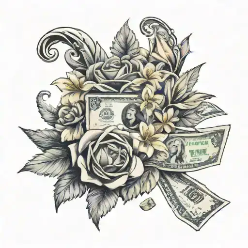 Money Letters Among Flowers