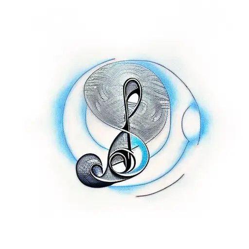 A Tattoo Of A Music Note Transforming Into A Spaceship