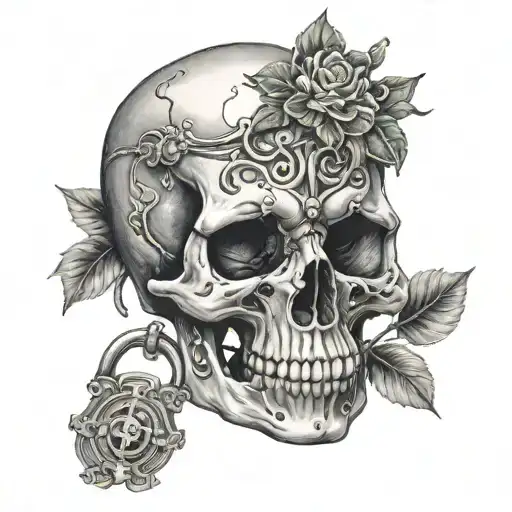 Law Of Attraction Skull With Lock And Key