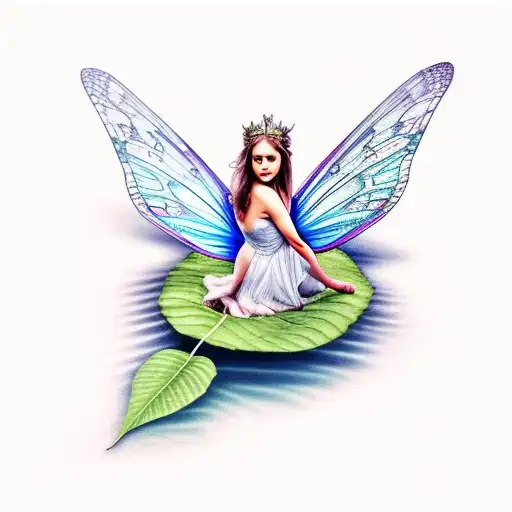 Fairy Floating On A Leaf