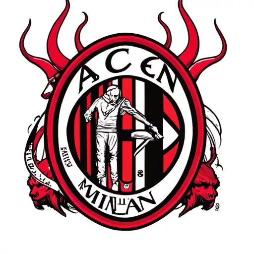 Ac Milan Logo With The Devil In The Background And A Bandit From The South Curve
