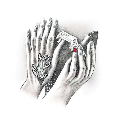 Groomer's Hands With A Dog