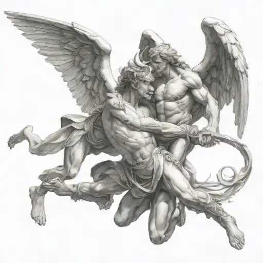 Satan And Angel Fighting