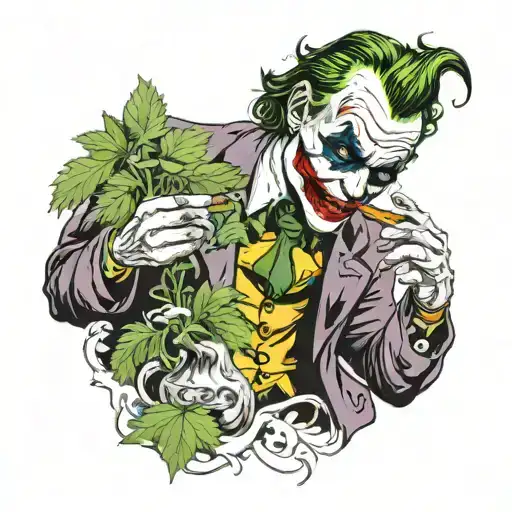Joker Smokin Weed Outside