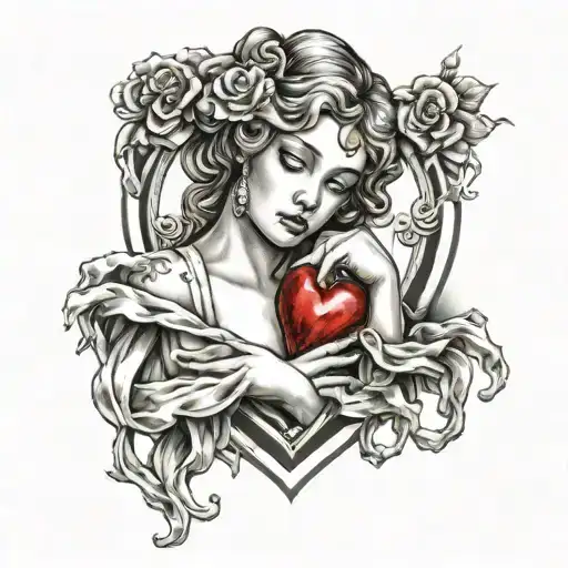 Goddess Holding Broken Heart Shape