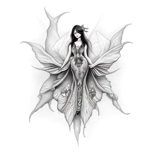 Dark Fairy On Mushrooms