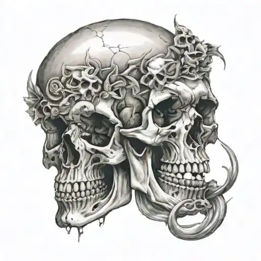 Skulls Surrounding Another Skull
