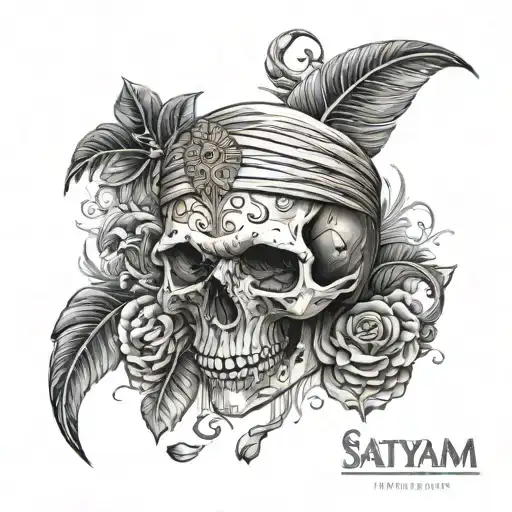 Skull And Name Satyam