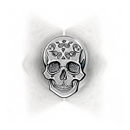 Hourglass With Skull On Bottom