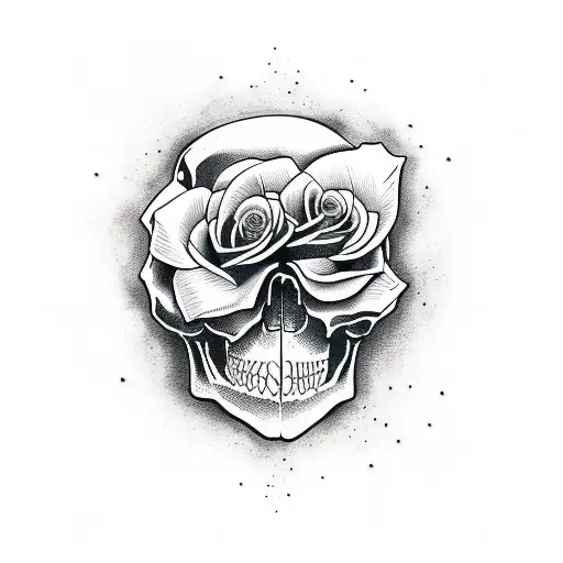 Rose And Dirt Bike And Skull