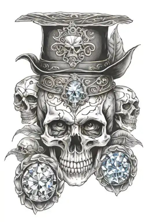 Skull And Diamond In Eyes