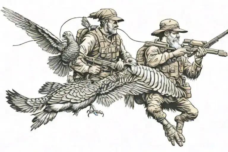 Guy In Outdoors Turkey Hunting Scene