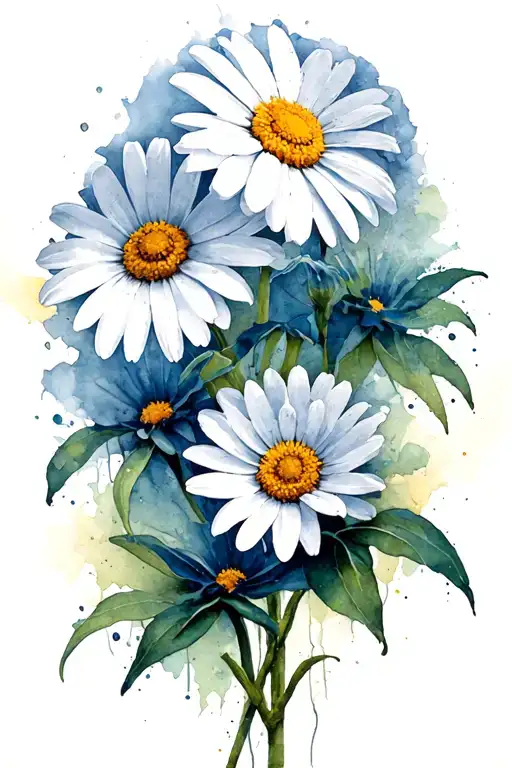 Daisy Flowers Watercolor Design