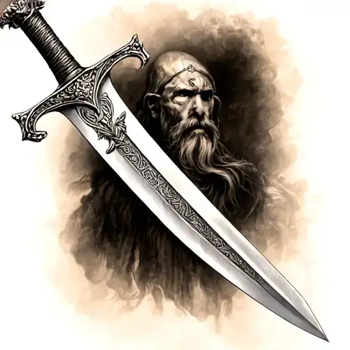 Medieval Sword Tattoo Design