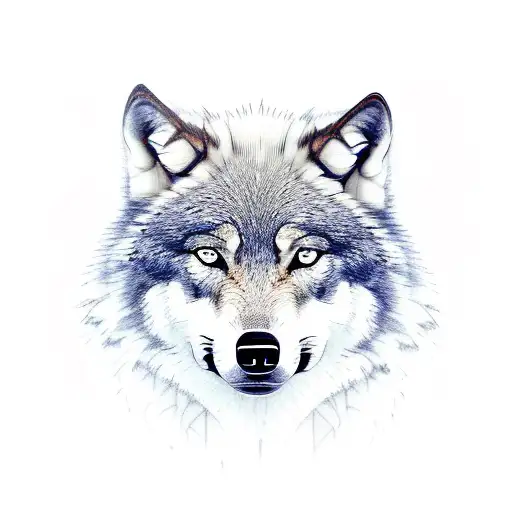 Wolf With Time And Rose