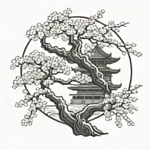 Sammuri About To Seppuku With Cherry Blossom Tree In Background