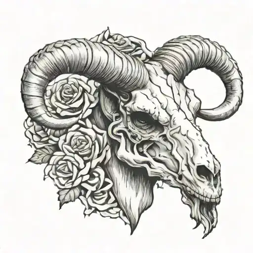 Goat Skull Satanism Looking Straight