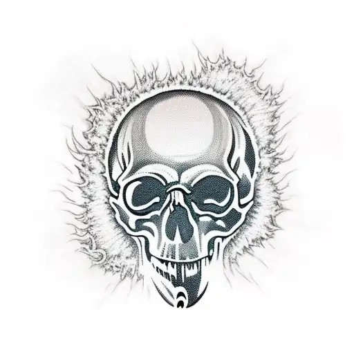 A Skull Engulfed In Flames Surrounded By Emojis Representing Different Horror Movies