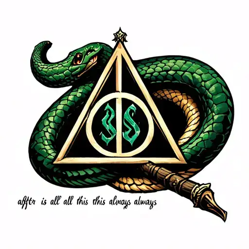 Slytherin Harry Potter Wand Deathly Hallows Triangle After All This Time Always Quote Snake