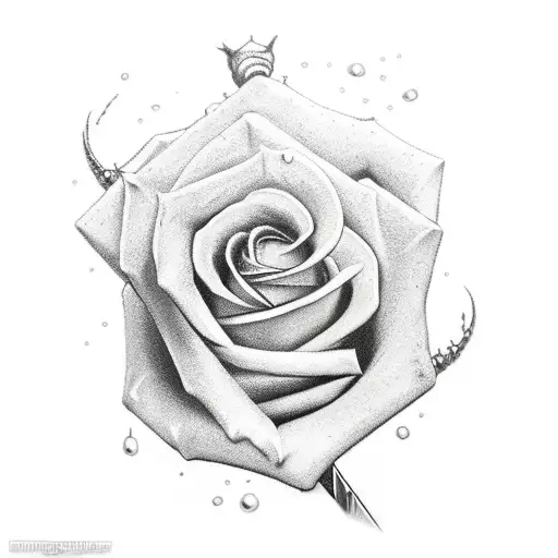 Fantasy Sword Stabbing Through A Rose