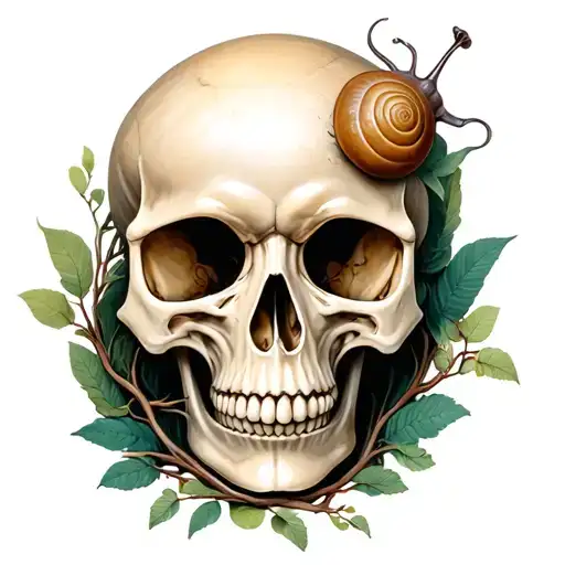 Earthy Grounded Skull Vines Snail Through Socket