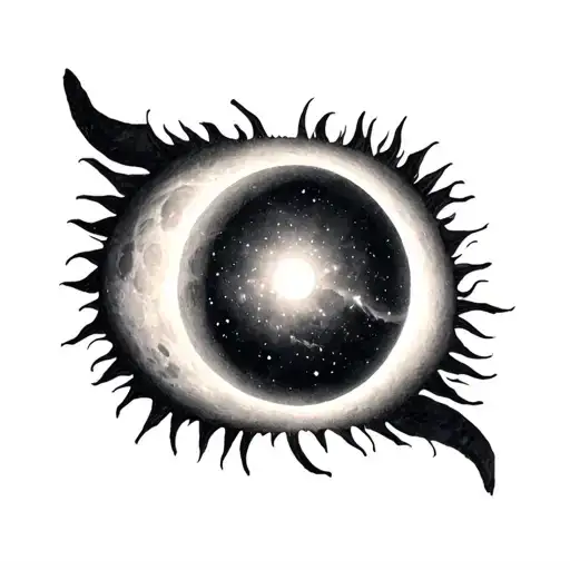 Solar Corona During A Solar Eclipse Moon