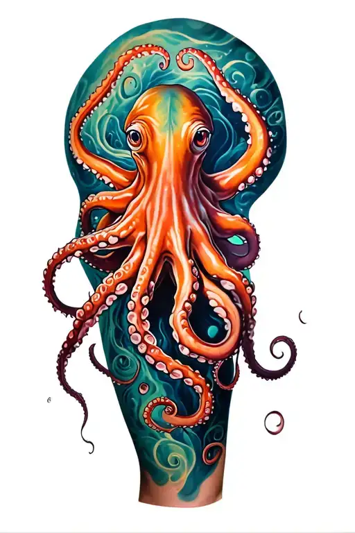 Octopus Tenticales Coming Up The Leg Sleeve