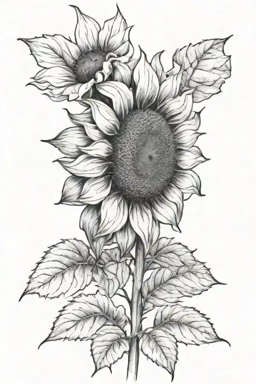 Black And White Sunflower Blooming