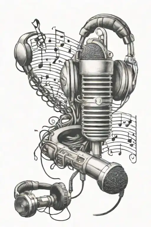 Music Microphones Notes Headphones