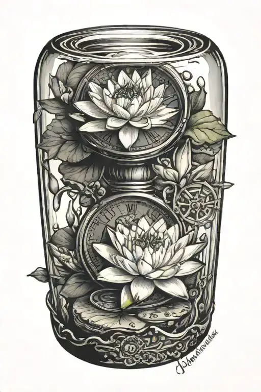 Water Lily On Top Of Hourglass Mechanical