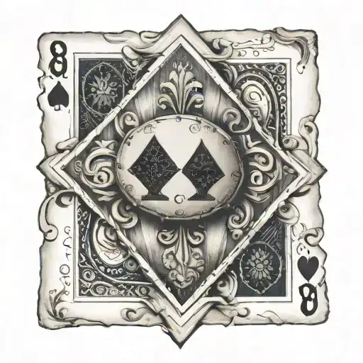 Eight Three Of Diamonds Playing Card