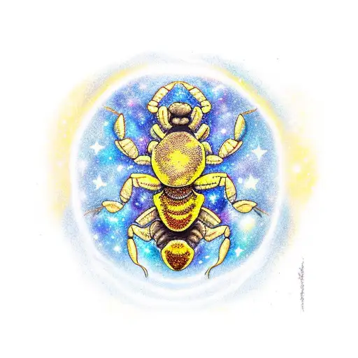 Scorpion With Galaxy Backdrop