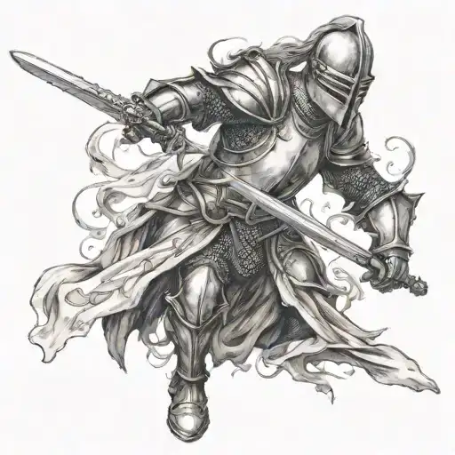 Knight Wielding Sword With Both Hands