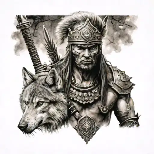 Warrior With Wolf Hat
