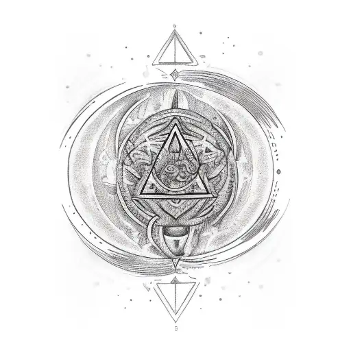 Moon With Pentagramm And Woman