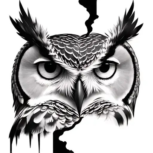 Owl Face Split In Half