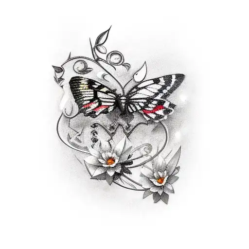 Sword With Thorns And Butterflies