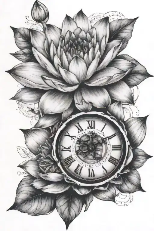 Waterlily With Clock