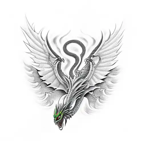 Phoenix Figth With Dragon