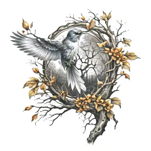 Posion Tree And Mocking Jay Bird