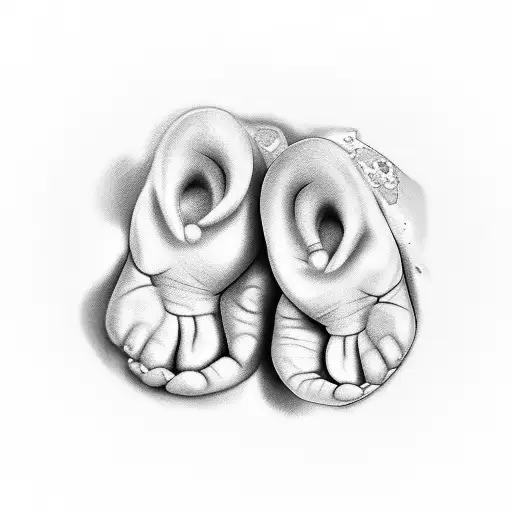 Baby Footprint With The Name Adele On Top Of It