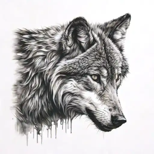 Wolf With Back Ground