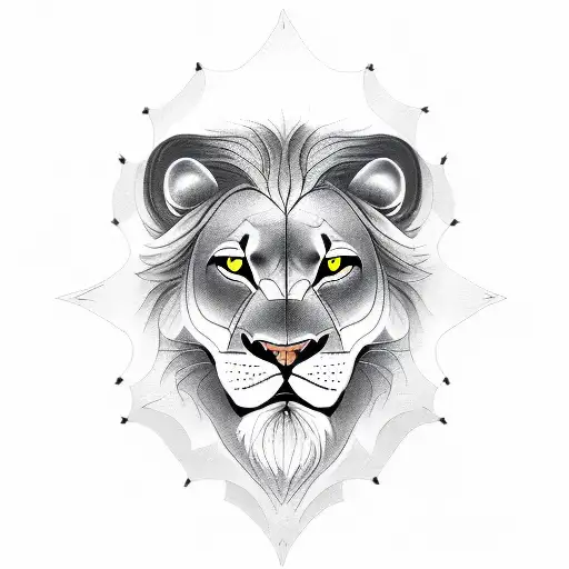 Outline Of A Roaring Lion