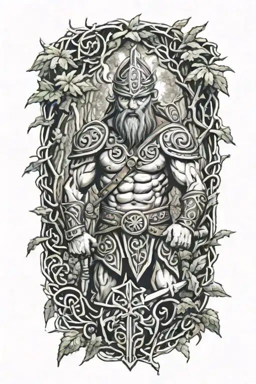 Celtic Warrior In The Forest