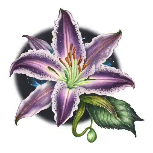 Lily Flower Aurora Borealis Purple