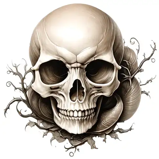 Earthy Grounded Skull Vines Snail Through Socket