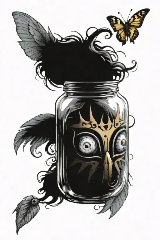 Majora's Mask And Fairy In Bottle