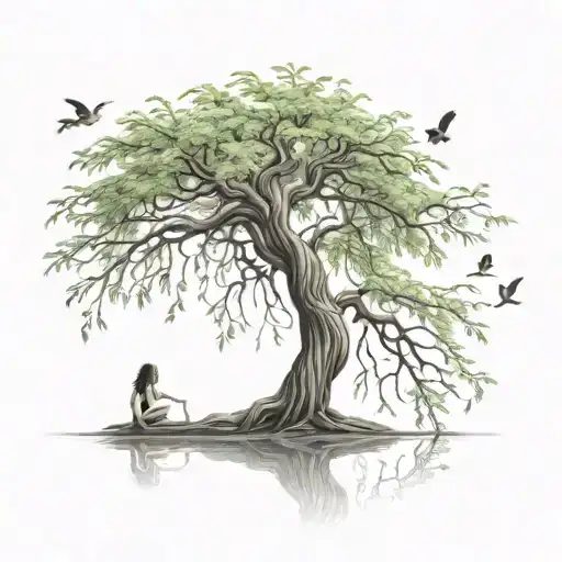 Willow Tree With Fairies