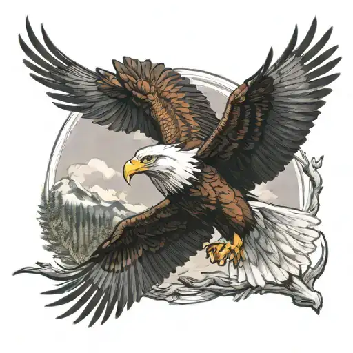 Bald Eagle And Cardinal Flying