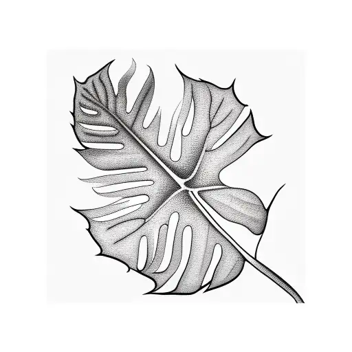 Orange Jack Russel Walking Under Monstera Leaf